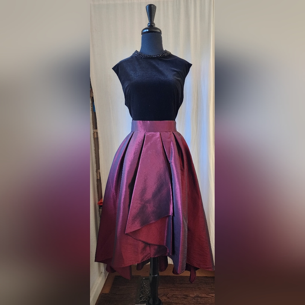Velvet and taffeta dress